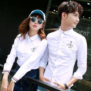 Couple Matching Anchor Print Shirt