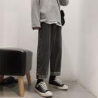 Plaid Lining Loose Fit Jeans