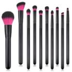 Set Of 10: Makeup Brush T-10-157 - Set Of 10 - Black & Purple - One Size