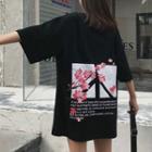 Sakura Print Oversized T-shirt