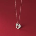 Heart Rhinestone Pendant Sterling Silver Necklace S925 Silver Necklace - Silver - One Size