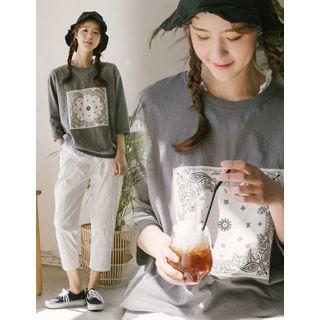 Printed Patch Pullover