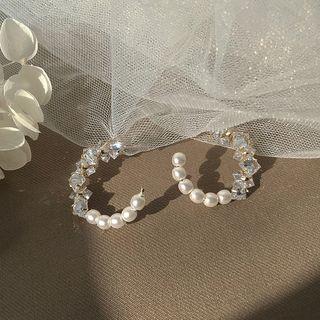 Embellished Earring 1 Pair - 925silver Earring - One Size