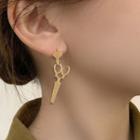 Scissor Ear Stud 1 Pair - Gold - One Size