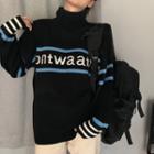 Lettering Sweater / Straight Fit Pants