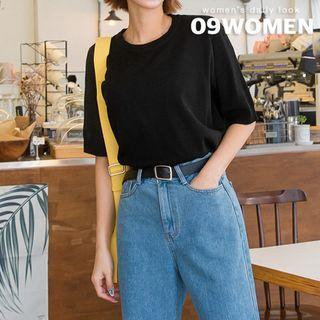 Plus Size Elbow-sleeve Knit Top