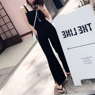 Sleeveless Contrast Trim Wide-leg Jumpsuit