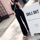 Sleeveless Contrast Trim Wide-leg Jumpsuit