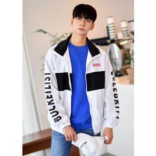 Color-block Lettering Windbreaker