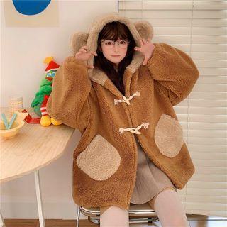Ear Accent Fleece Toggle Jacket