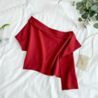 Short-sleeve Off Shoulder Asymmetric Top
