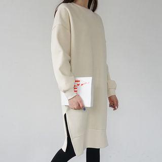 Brushed-fleece Midi Pullover Dress