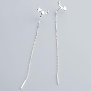 925 Sterling Silver Star Earring 1 Pair - S925 Silver - Silver - One Size