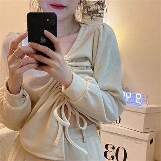 Drawstring Sweatshirt Almond - One Size