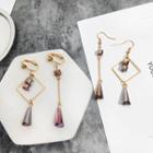 Crystal Drop Non Matching Earrings