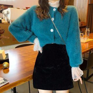 Bell-sleeve Lace Top / Lantern-sleeve Cardigan