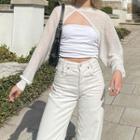 Long Sleeve Irregular Light Shrug