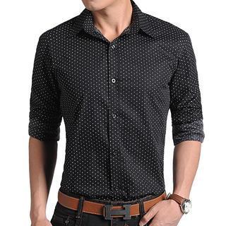 Polka-dott Printed Long-sleeve Shirt