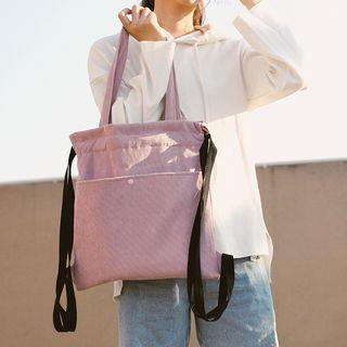 Corduroy Drawstring Tote Bag