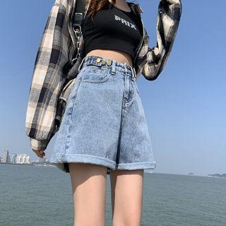 Side Leg Denim Shorts