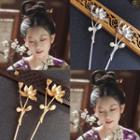 Retro Faux Pearl Alloy Flower Hair Stick