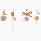 Non-matching Pom Pom Dangle Earring (various Designs)
