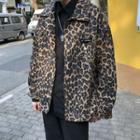 Leopard Print Chained Shirt Jacket