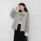 Ribbon Bow Open-front Jacket