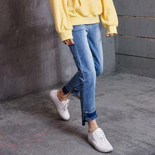 Fray-cuff Jeans