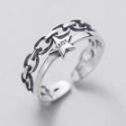 925 Sterling Silver Star Chain Layered Open Ring S925 Silver - As Shown In Figure - One Size
