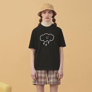 Rainy Cloud Printed Short-sleeve T-shirt