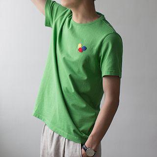 Short-sleeve Hat Applique T-shirt