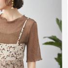 Glittered Elbow Sleeve Top