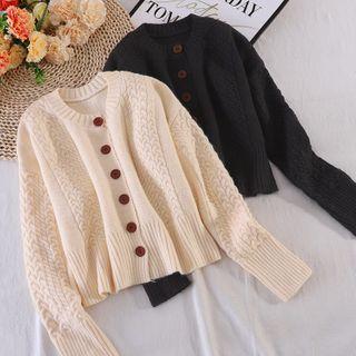 Round-neck Single-breasted Cardigan