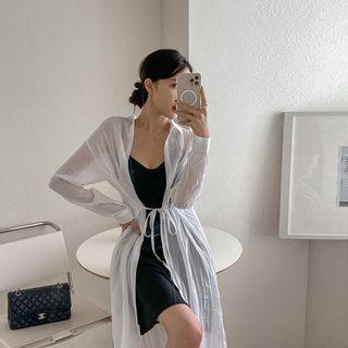 Set: Sheer Midi Shirtdress + Slipdress