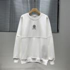 Plain Lettering Embroidered Loose Fit Sweatshirt