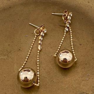 Alloy Bead Chained Dangle Earring