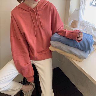 Half-button Plain Hoodie