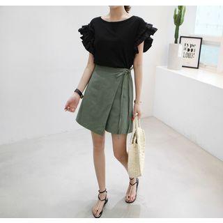 Frill Short-sleeve Cotton Top