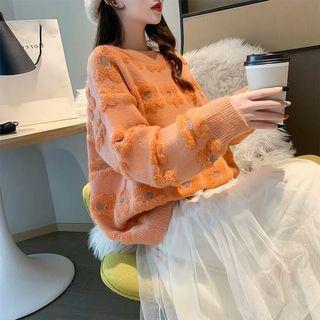 Lace Collar Flower Sweater