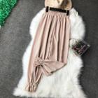 High-waist Faux-pearl Cropped Pants