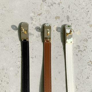 Turnkey Buckle Pleather Belt