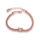 Fashion Plated Rose Gold Geometric Bracelet With Austrian Element Crystal Rose Gold - One Size