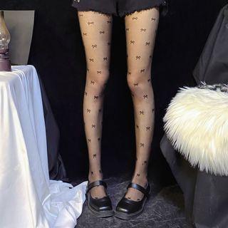 Bow Tights Black - One Size