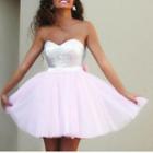 Strapless Paneled Bow-accent Mini Prom Dress