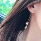 Star Faux Pearl Threader Earrings