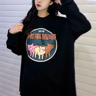 Piggy Printed Long-sleeve T-shirt