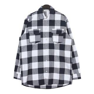 Plus Size Flap-pocket Gingham Shirt