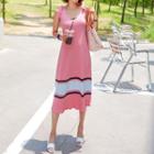 Tie-strap Contrast-trim Knit Dress