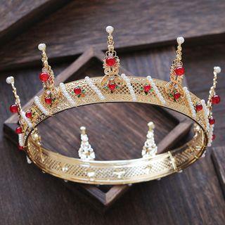 Wedding Faux Pearl Tiara As Shown In Figure - One Size
